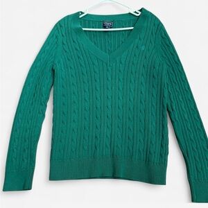 CHAPS Green cable knit sweater SIZE -XL